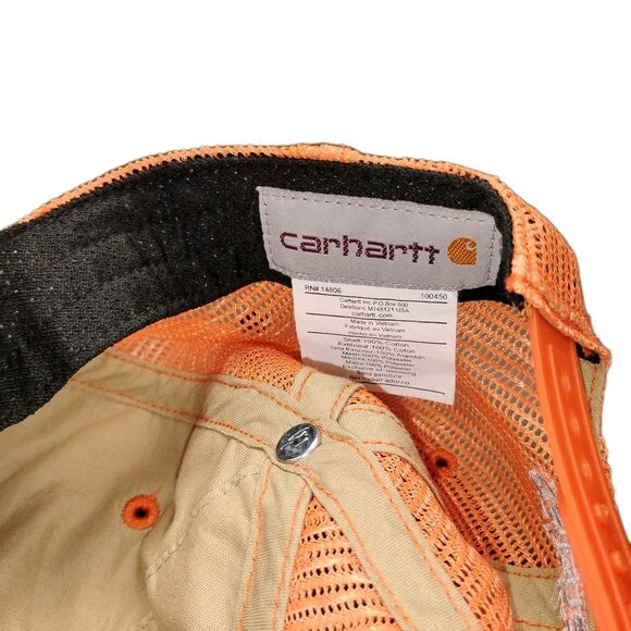 Carhart Adjustable Orange Baseball Cap 100% Cotton - Picture 2 of 5